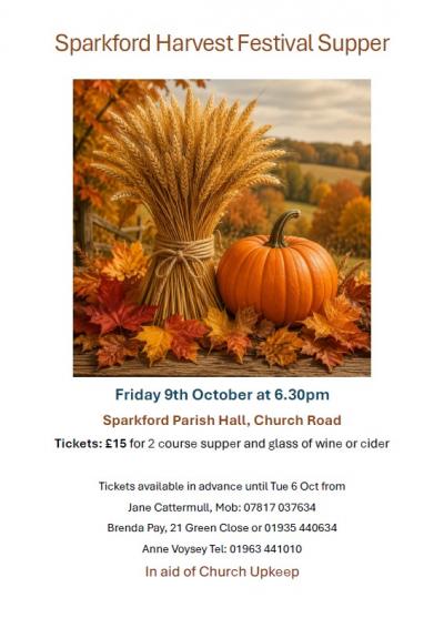 Sparkford Harvest Festival Supper Poster